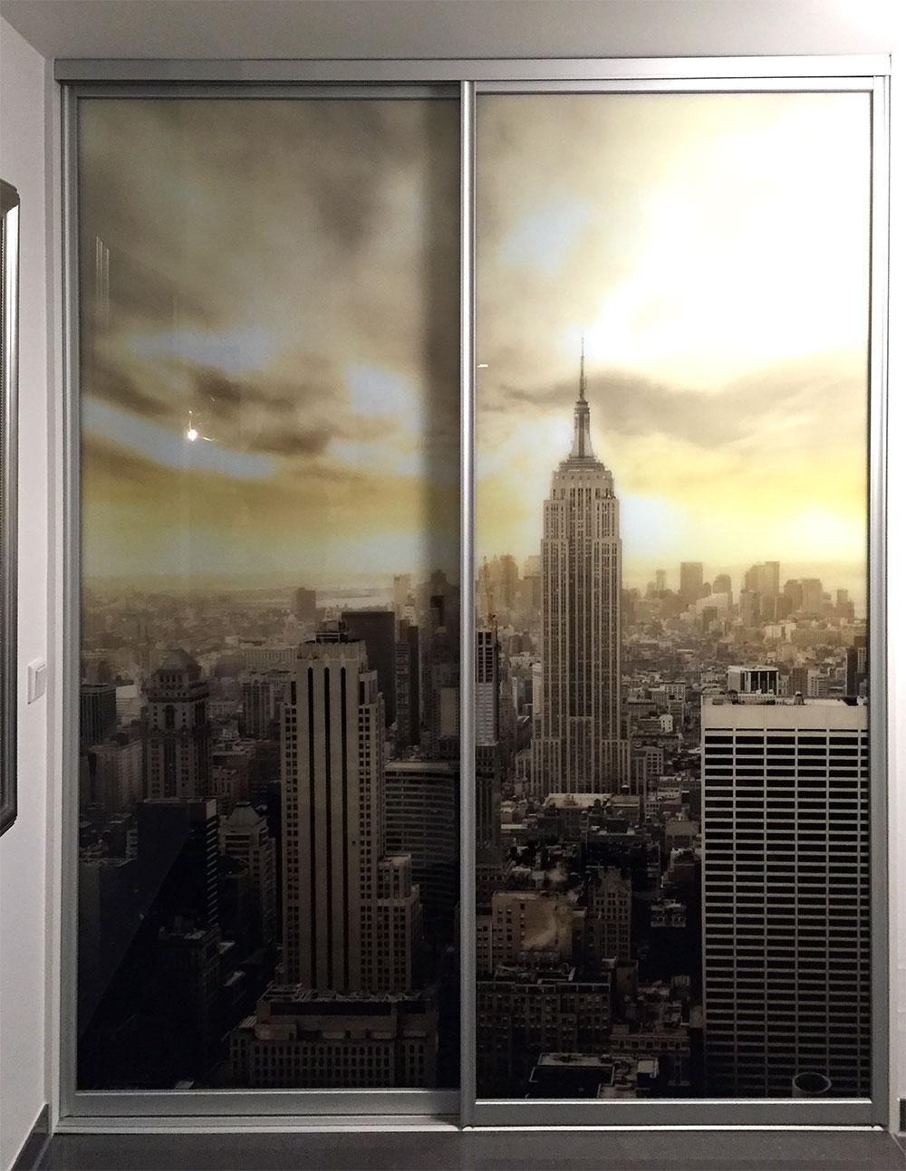 Raumteiler mit Grafik New York